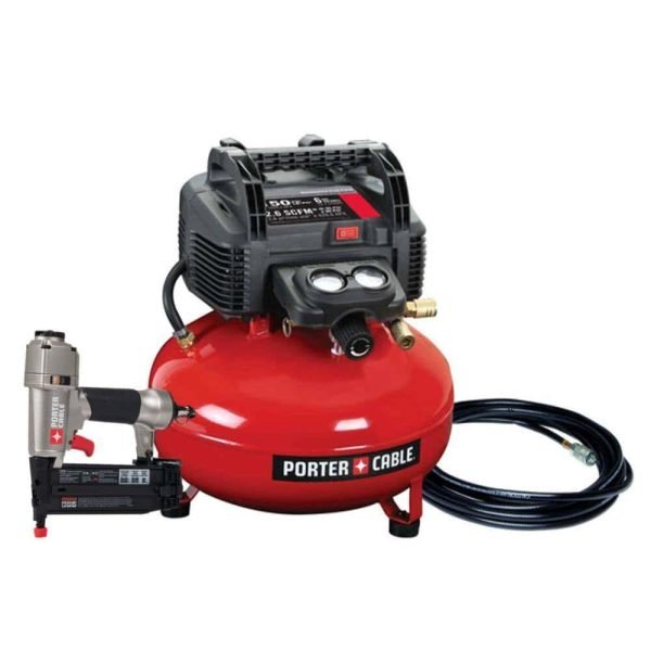 Porter-Cable PCFP12236 6 Gal. 150 PSI Portable Electric Air Compressor and 18-Gauge Brad Nailer Combo Kit