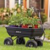 Heavy Duty Poly Utility Dump Wagon Garden Cart w/Pneumatic Tires, 6 Cu Ft – 1200 lb Capacity Outdoor Wheelbarrow for Yard, Landscaping & Gardening, Lawn Tractor or ATV Towable-Gorilla Carts