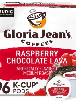 Gloria Jean s Raspberry Chocolate Lava Keurig Single-Serve K-Cup Pods, Medium Roast Coffee, 96 Count (4 Packs of 24)