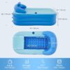 Inflatable Adult Bath Tub, Free-Standing Blow Up Bathtub with Foldable Portable Feature for Adult Spa with Electric Air Pump (High-Density PVC)