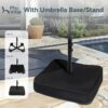 15ft Patio Umbrella Double-Sided Outdoor Market Extra Large Umbrella with Crank, Umbrella Base Included (Dark Red)