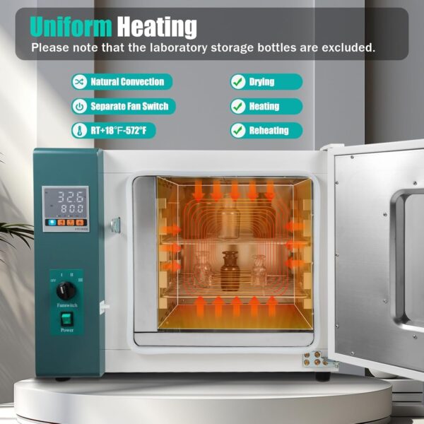 9162316a0e2548be8c5449894e2f6f74 110V 1000W Horizontal Electric Blast Drying Oven 45L/12Gal Lab Forced Air Convection Drying Oven with Intelligent Temperature Controller for Industrial, Schools, Research Institutes