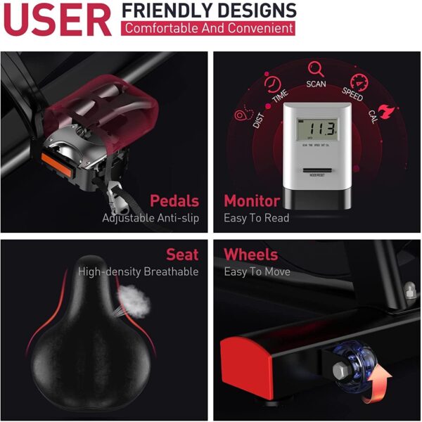 Belt Drive Indoor Cycling Bike with Magnetic Resistance Exercise Bikes Stationary