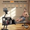 Magnetic/Water Rowing Machine 350 LB Weight Capacity – Foldable Rower for Home Use with Bluetooth, App Supported, Tablet Holder and Comfortable Seat Cushion