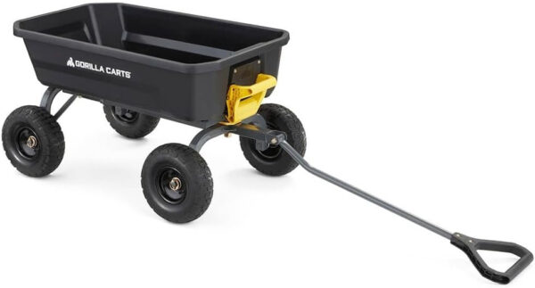 91a3e01e01154439a70d15be21384854 7GCG-NF Heavy-Duty Poly Dump Garden Cart with No-Flat Tires, 7 Cubic Feet, 1200-Pound Capacity, Black, Amazon Exclusive