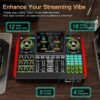 Podcast Equipment Bundle,with 3.5mm Condenser Microphone & Live Sound Card – Audio Mixer for Streaming, PC/Mobile Live Singing, Gaming Content Creators, Soundboard with USB Computer Interface