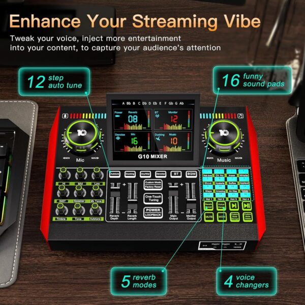 91c2afefdd974ad1ba1210245f7e83fe Podcast Equipment Bundle,with 3.5mm Condenser Microphone & Live Sound Card – Audio Mixer for Streaming, PC/Mobile Live Singing, Gaming Content Creators, Soundboard with USB Computer Interface
