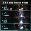145A MIG Welder, 110V/220V Dual Voltage Gas/Gasless Flux Core MIG Welder/Lift TIG/Stick 3 in 1 Synergic MIG145 9GEN Welding Machine, Flux/Solid Welder Digital Screen Display