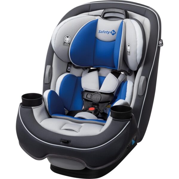 Grow and Go All-in-One Slim Convertible Car Seat, Rear Facing, 5-40 lbs, Forward Facing (30–65 lbs), High Back Booster Seat 40-100 pounds, Aqua Pop
