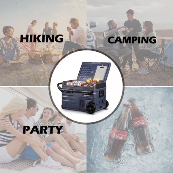 92cd654f1e9745609e84b86c894c4915 12 Volt 37 Qt. Portable Car Refrigerator, Car Freezer for Outdoor, Camping, Travel, RV,APP Control