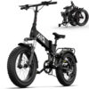 Buddy Pro 750W Foldable Electric Bike, 20′′ Fat Tire, 48V 13Ah Battery, Dual Suspension, LCD Display, Black
