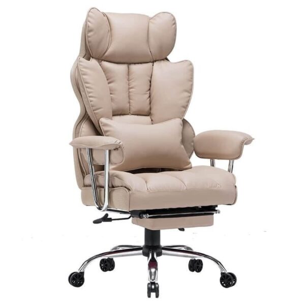 9333904f30f4486bb6628b0d361f1617 Leather Office Computer Chair (Executive Office Chair with Leg Rest and Lumbar Support)