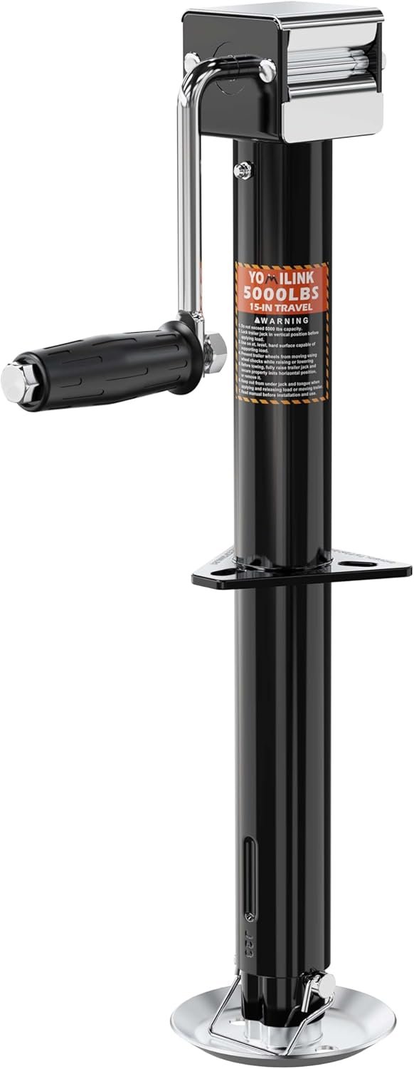 93ca12cda6dd4946af3c15a6e74b2732 5000 lbs A-Frame Trailer Jack, 15′′ Lift, Adjustable 5-Level Drop Leg, 5K Jack for RV Trailer Boat