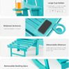 Folding Adirondack Rocking Chair,4-in-1 Multifunctional Patio Chair with Retractable Ottoman, Outdoor Chair Wood Texture, Lawn Chair for Porch, Backyard, Pool(Grey)