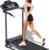 SereneLife Folding Treadmill – Foldable Home Fitness Equipment with LCD for Walking & Running – Cardio Exercise Machine – Preset and Adjustable Programs – Bluetooth Connectivity