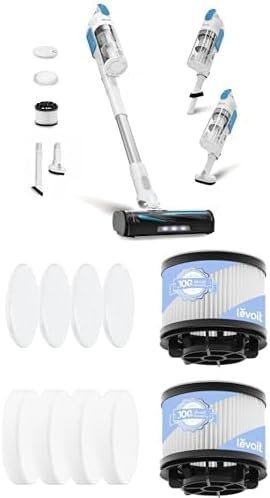 Cordless Vacuum Cleaner, Stick Vac with Tangle-Resistant Design, Up to 50 Minutes, Powerful Suction, Rechargeable, Lightweight, and Versatile for Carpet, Hard Floor, Pet Hair, LVAC-200