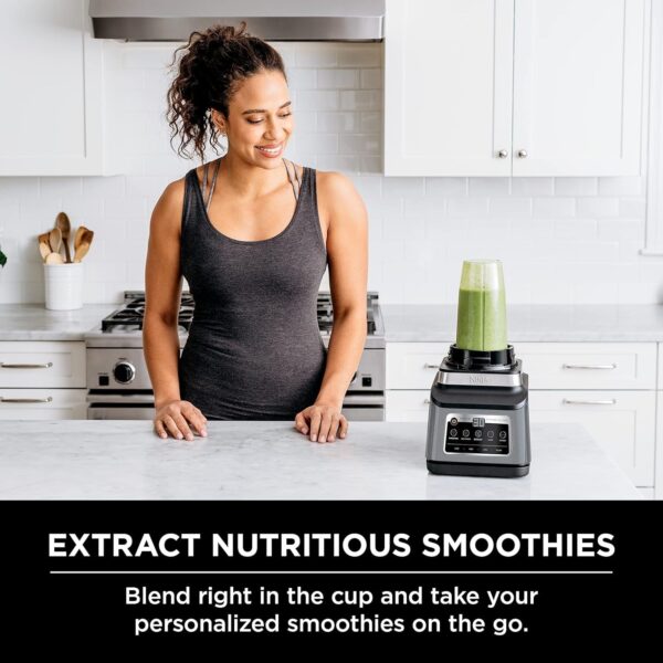 BN801 Professional Plus Kitchen System, 1400 WP, 5 Functions for Smoothies, Chopping, Dough & More with Auto IQ, 72-oz.* Blender Pitcher, 64-oz. Processor Bowl, (2) 24-oz. To-Go Cups, Grey