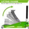 Tools 3-Ton Quick Rise Aluminum Floor Jack with Dual Pump Pistons & Reinforced Lifting Arm (A20018_A20019)