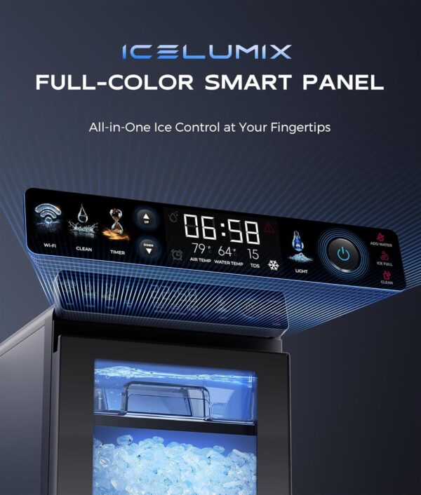 949043fa99f8462ebc908b50c554af32 ecozy Nugget Ice Maker Countertop, Smart Pebble Ice Machine with APP Control, 44 lbs/24H Soft Pellet Chewable Ice with Self-Cleaning, Stainless Steel