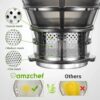 Juicer Machines, 5.3-Inch Self-Feeding Masticating Juicer Fit Whole Fruits & Vegetables, Cold Press Electric Juicer Machines with High Juice Yield, Easy Cleaning, BPA Free, 250W