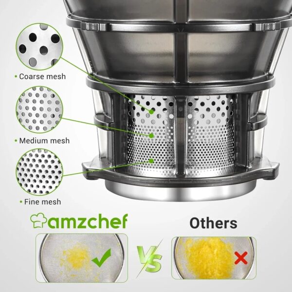 94d8266b0f9b4b6a996534a8fa1e5616 Juicer Machines, 5.3-Inch Self-Feeding Masticating Juicer Fit Whole Fruits & Vegetables, Cold Press Electric Juicer Machines with High Juice Yield, Easy Cleaning, BPA Free, 250W