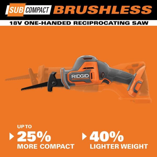 950a1e4336cb4cd9883f2df65fb43ed2 RIDGID R8648B 18V SubCompact Brushless Cordless One-Handed Reciprocating Saw (Tool Only)