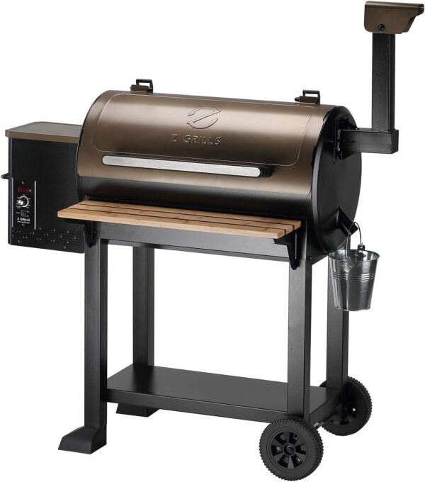 9539f73605894e3fac42c7ed2e2434de Z GRILLS Wood Pellet Grill Smoker with 552 Cooking Area & Front Shelf for Outdoor BBQ, Smoke, Bake and Roast, 550C
