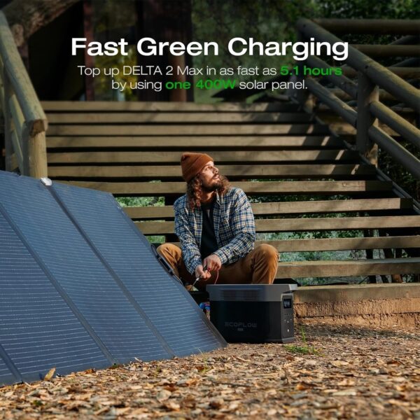 Portable Power Station DELTA 2 Max, 2400W LFP Solar Generator, Full Charge in 1 Hr, 2048Wh Solar Powered Generator for Home Backup(Solar Panel Optional)