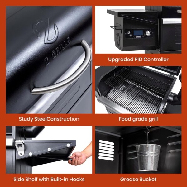 955def1b86914b23b57698d471b6e6c0 Z GRILLS Wood Pellet Grill Smoker with 552 Cooking Area & Front Shelf for Outdoor BBQ, Smoke, Bake and Roast, 550C