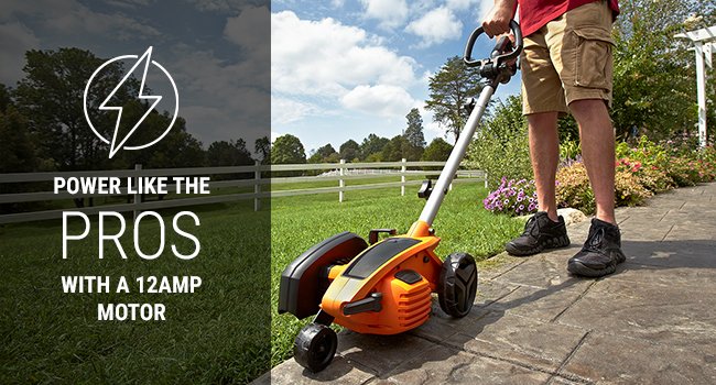 lawn edger. electric lawn edger. garden edger. lawn edging tool. grass edger. battery powered