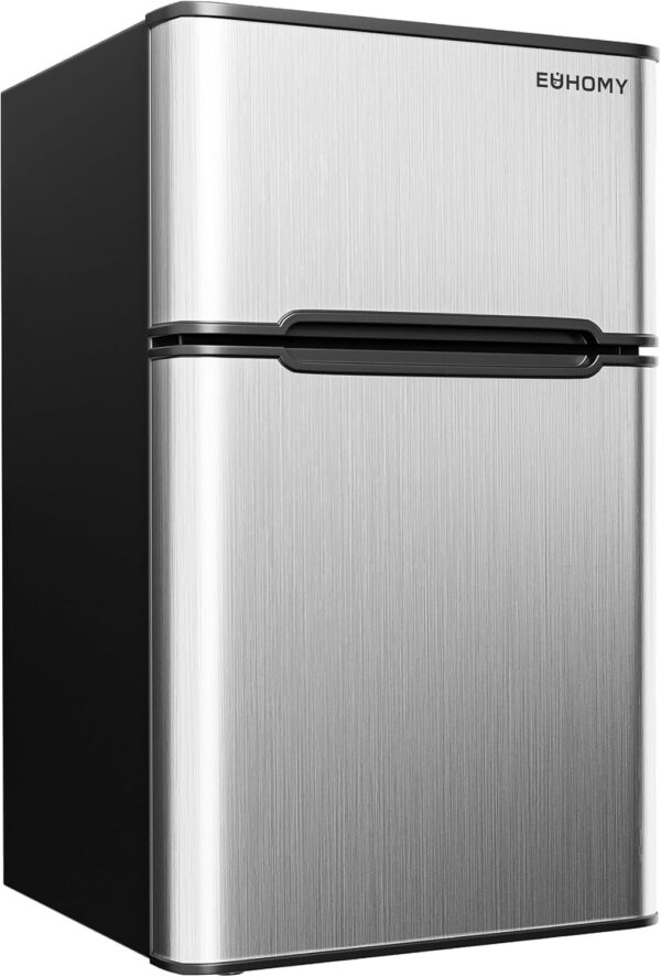 95f9c678686045cd8530409c73bb517c EUHOMY 3.2 Cu.Ft Mini Fridge with Freezer – 2-Door Compact Refrigerator for Bedroom, Dorm, Office or Apartment, Silver
