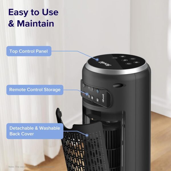 95fa3923eca649ae94689aec9cda5635 LEVOIT Tower Fan for Bedroom, Standing Fan that Blows Cold Air for Home, 28dB Quiet for Sleep, Remote, 90° Oscillation, 12H Timer, 25ft/s Velocity, 5 Speeds, 4 Modes, Bladeless 36 inch, White