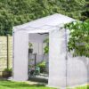 EAGLE PEAK 6×4 Portable Walk-in Greenhouse, Pop-up Indoor Outdoor Garden Green House, Zippered Door and Windows, PE Cover, White