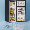 EUHOMY 3.2 Cu.Ft Mini Fridge with Freezer – 2-Door Compact Refrigerator for Bedroom, Dorm, Office or Apartment, Silver