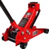 3 Ton Low Profile, Aluminum and Steel Racing Floor Jack with Dual Pistons Quick Lift Pump for Sport Utility Vehicle, Lifting Range 3-15/16′′ min to 18-5/16′′ max, Red
