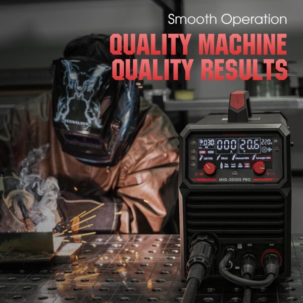 970db45d15544de1b10e89539eb10e41 135Amp MIG Welder,110V Flux Core Welder Flux MIG/Lift TIG/Stick 3-in-1 Large LED Digital Display Welding Machine IGBT Inverter Welder FLUX-135PRO