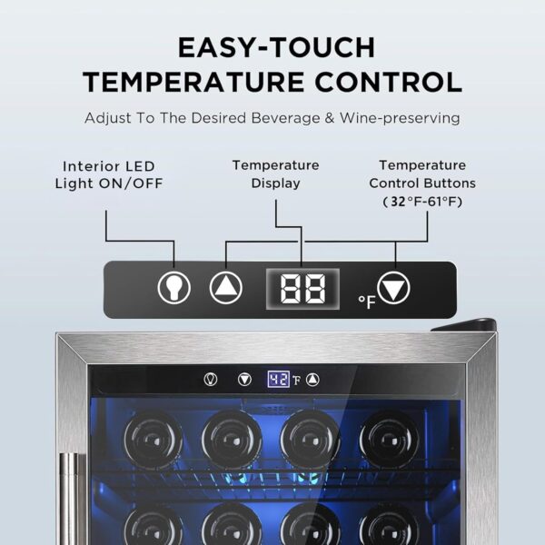Mini Fridge 130 Can Beverage Refrigerator Cooler, 3.2 Cu.Ft Drink Fridge for Soda Wine Beer, Adjustable Temperature Control for Home Office, Black