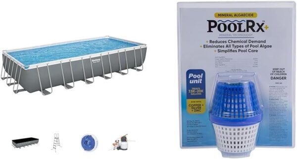 Bestway Oval Above Ground Pool Set (10′ x 6’7′′ x 33′′)| Includes Filter Pump & ChemConnect Dispenser