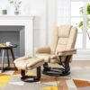 Multi-Position Recliner and Curved Ottoman with Swivel Base