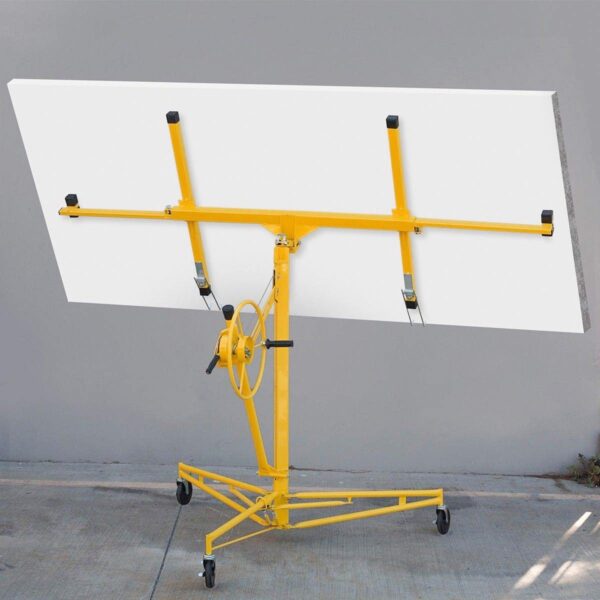 9796df6f7517461d8ec56ff66ab39972 Drywall Lift 11′ Yellow Rolling Sheetrock Panel Hoist Jack