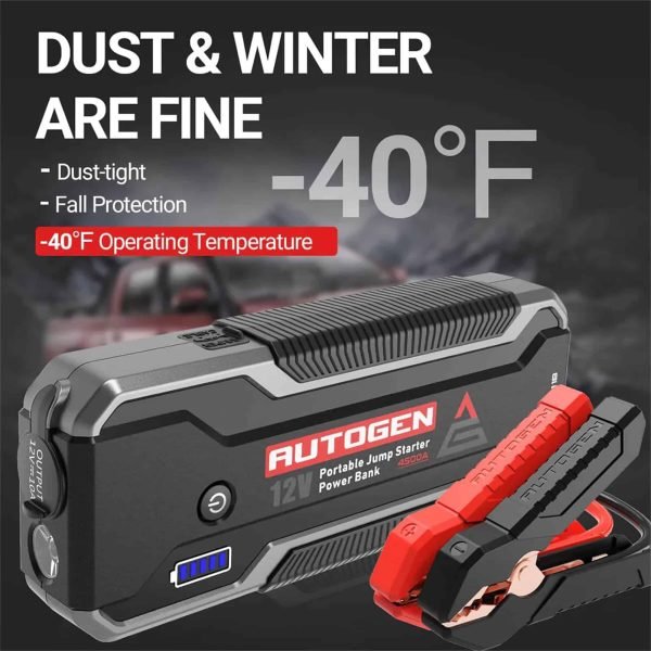 97bdde0ac279476f8517c94fe3307baf AUTOGEN 4500A 32000mAh Black Battery Jump Starter, 12V Lithium Jump Box