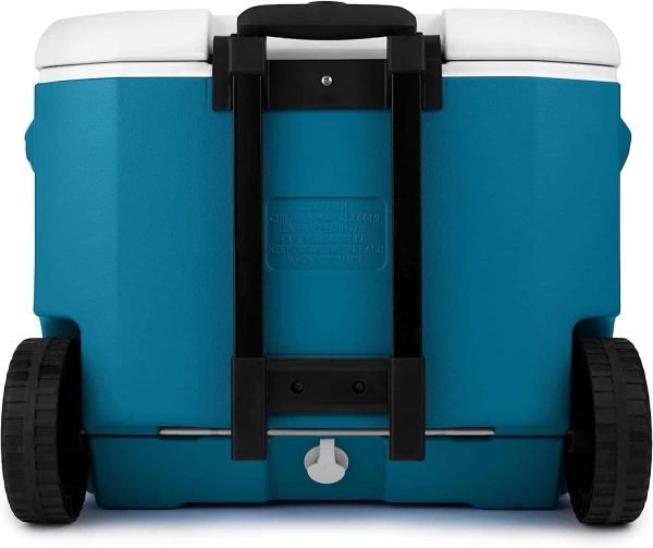 Chiller Series 60qt Wheeled Insulated Portable Cooler, Ice Retention Hard Cooler with Heavy Duty Wheels and Handle