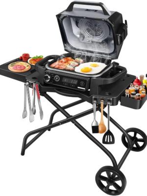 Collapsible Grill Stand for Ninja Woodfire Grill, Traeger, Pit Boss, and 22′′ Blackstone Griddle