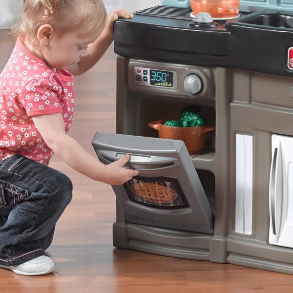 9809304edea34192aa5e87e23652e777 Step2 Best Chefs Kids Kitchen Playset, Indoor/Outdoor Kitchenette, Interactive Play with Lights and Sounds, Made of Durable Plastic, Includes 25 Piece Toy Accessories, For Toddlers 2+ Years Old