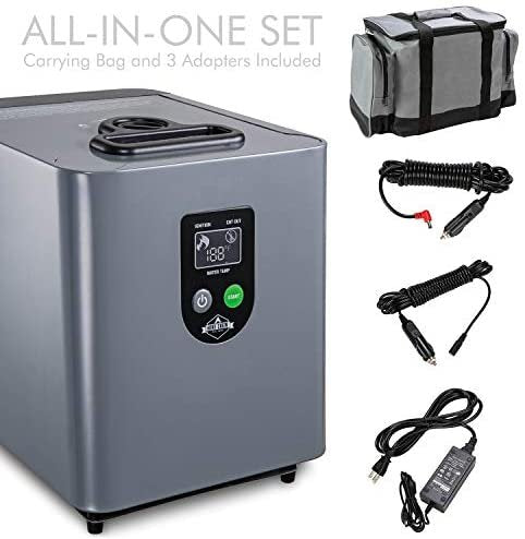 Hike Crew Portable Propane Water Heater & Shower Pump �� Compact Outdoor Cleaning & Showering System w/LCD & Auto Safety Shutoff for Instant Hot Water While Camping, Hiking �� Carry Case Included