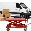 660LBS Hydraulic Lift Table Cart – 31′′ Lift Height, Double Scissor Design with 4 Wheels & Non-Slip Pad for Material Handling