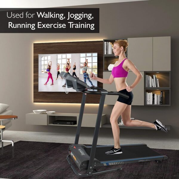 SereneLife Folding Treadmill – Foldable Home Fitness Equipment with LCD for Walking & Running – Cardio Exercise Machine – Preset and Adjustable Programs – Bluetooth Connectivity