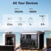 Anker SOLIX C1000 Portable Power Station with 200W Solar Panel, 1800W Solar Generator, 1056wh LFP (LiFePO4) Battery, 6 AC Outlets, Up to 2400W for Home, Power Outages, and Outdoor Camping