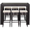 6 Person 59.1 Long Bar Height Dining Set with Cushions