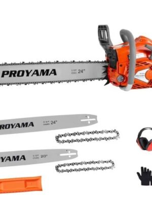 PROYAMA 68CC 2-Cycle Top Handle Gas Powered Chainsaw 24 Inch 20 Inch Petrol Handheld Cordless Chain Saw for Tree Wood Cutting